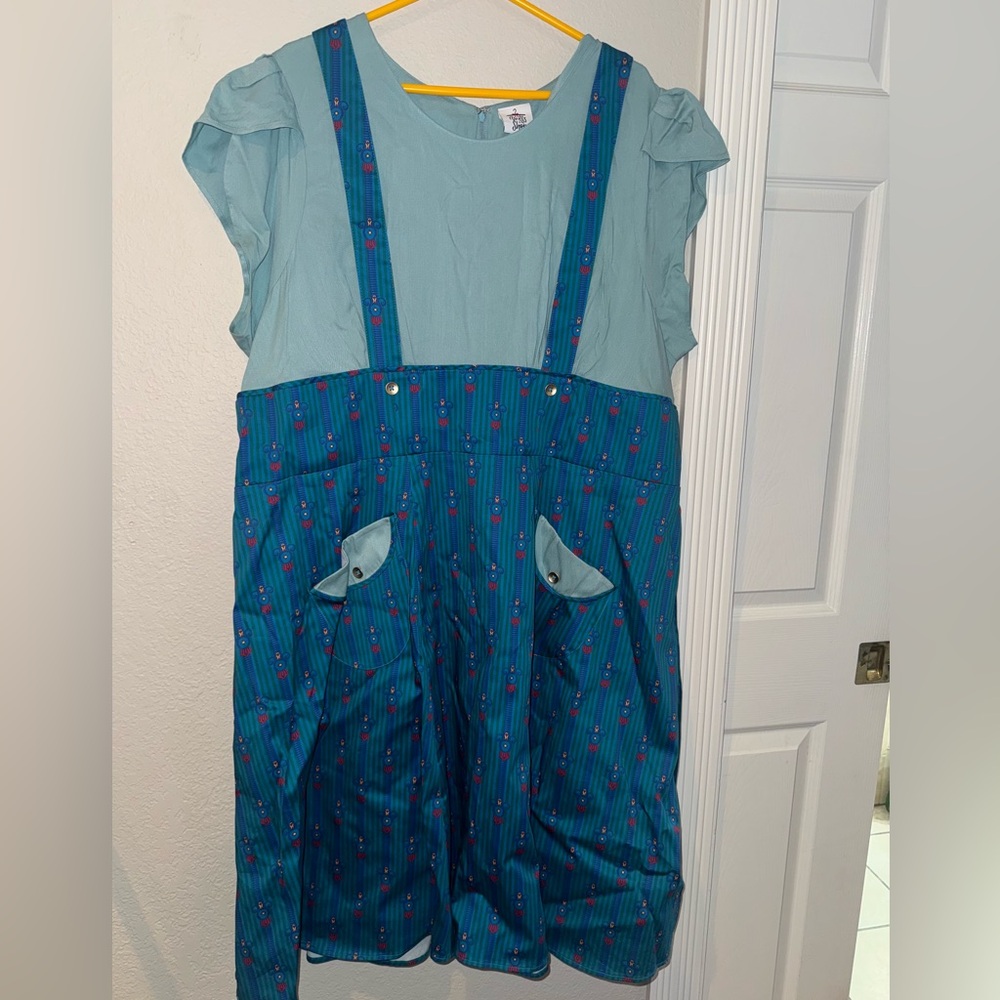 Disney Park Shop Walt Disney World Railroad Conductor Blue Coverall Dress 2X
